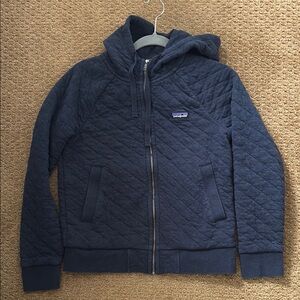 Patagonia Navy Blue Quilted Full Zip Hoodie